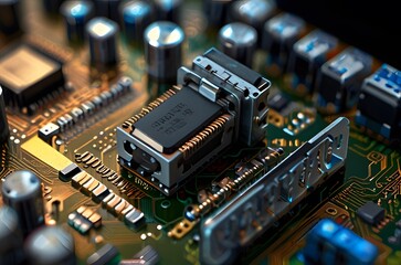 close up of computer board