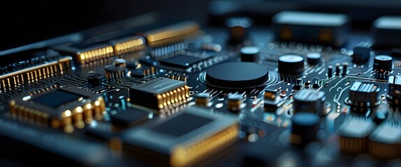 close up of computer circuit board