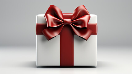3d rendering of white gift box with ribbon. generative ai