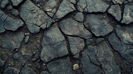 Intricate patterns emerge from cracked earth, revealing the impact of drought and climate change