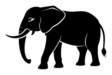 Fototapeta premium Elephant silhouette, isolated vector of wild animal 
