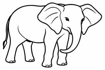 Fototapeta premium elephant line art vector illustration