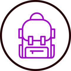 Backpack Vector Line Purple Circle Black