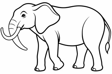 elephant line art vector illustration
