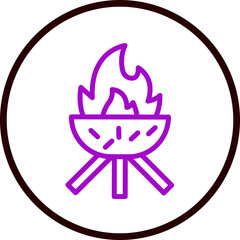 Bonfire Vector Line Purple Circle Black