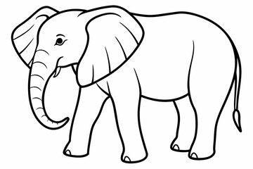 elephant line art vector illustration