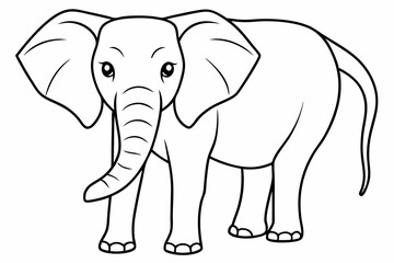 elephant line art vector illustration
