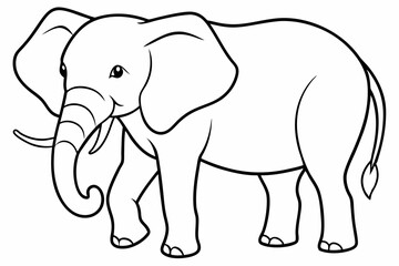 elephant line art vector illustration