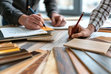 Choosing Flooring Samples: A Close-Up of Decision Making