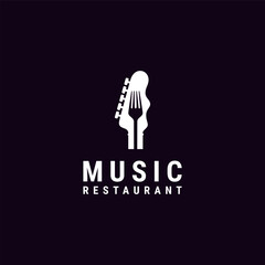 Fork Guitar Live Music Concert for Bar Cafe Restaurant  logo