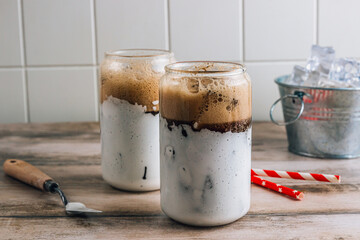 Trendy drink, Fluffy Coke, is a refreshing beverage made with cola, ice, and whipped marshmallows....