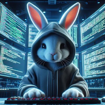 rabbit on the computer, generative AI