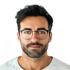 Obraz premium close up of yong man wearing eyeglasses