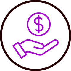 Income Vector Line Purple Circle Black