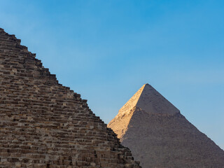 Panoramic view Pyramid of Giza in El Cairo Egypt