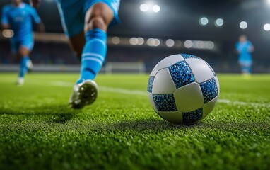 Fototapeta premium Soccer Ball on Grass Field