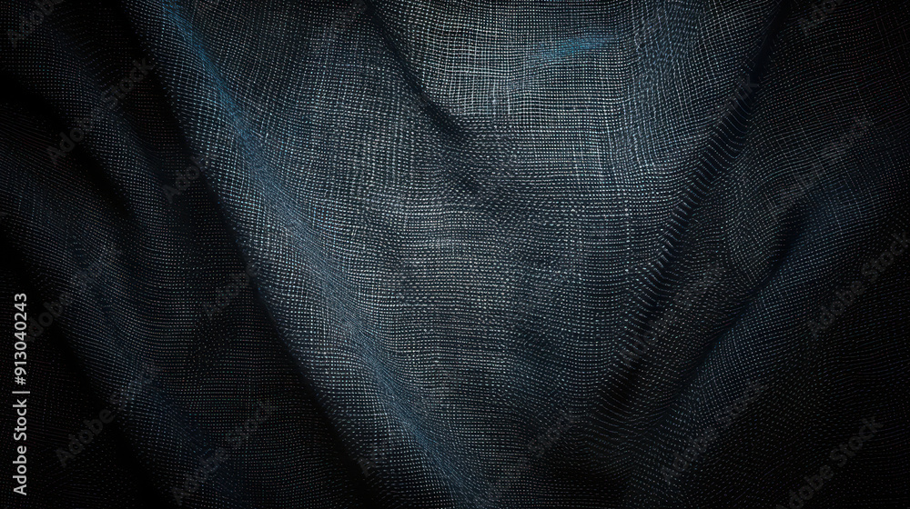 Poster dark textured fabric background with subtle highlights - digital pattern, material design, cloth tex