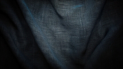 Naklejka premium Dark Textured Fabric Background with Subtle Highlights - Digital Pattern, Material Design, Cloth Texture Concept for Graphic and Textile Design Projects, Detailed Fabric Weave, Cloth Background Image
