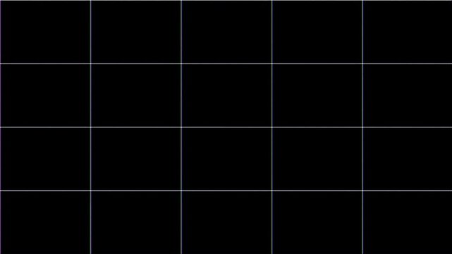 Display with colored squares that turn on and off