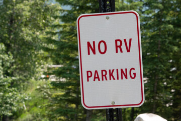 Sign no rv parking no RV