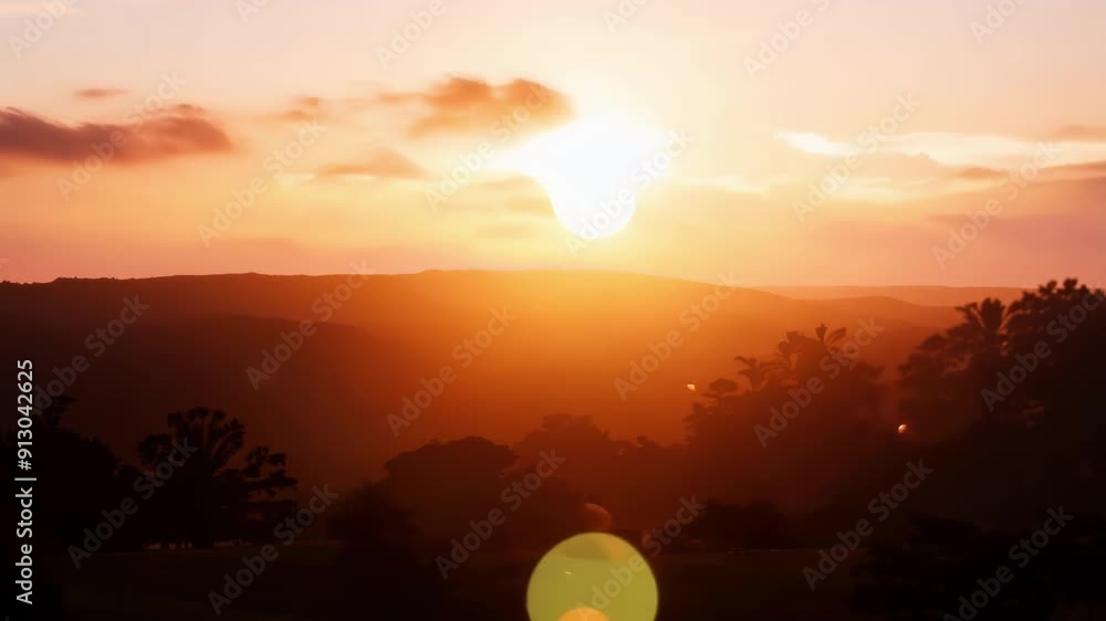 Poster the setting sun transforms the sky into a canvas of warm and vibrant colors creating a mesmerizing d