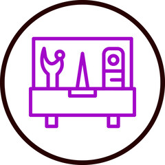 thread spool Vector Line Purple Circle Black