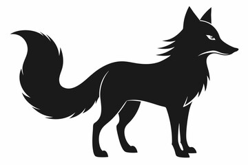 Fox line art silhouette vector