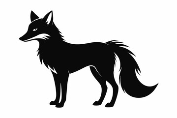Fox line art silhouette vector