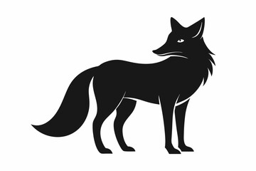 Fox line art silhouette vector