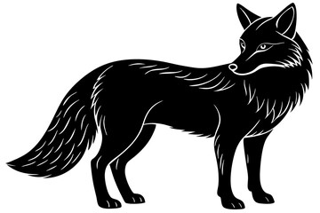 Fox line art silhouette vector