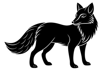 Fox line art silhouette vector