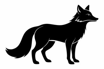 Fox line art silhouette vector