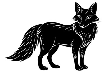 Fox line art silhouette vector