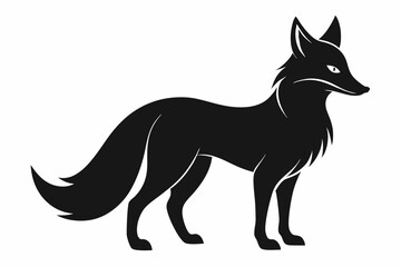 Fox line art silhouette vector