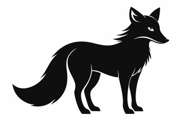 Fox line art silhouette vector