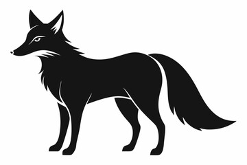Fox line art silhouette vector