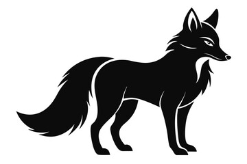Fox line art silhouette vector