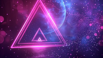 Abstract backdrop showcases a triangle geometric pattern. Modern concept emphasizes shape texture.