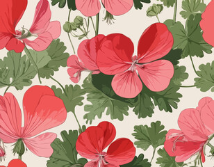 Geranium | Redoute Flower Illustration
