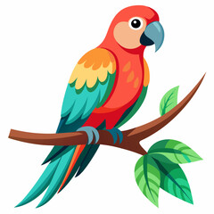 A Parrot sitting on a tree branch art vector