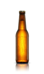 small glass bottle with beer