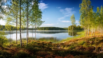 finnish forest natural landscape, AI generated