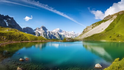 Fototapeta premium alpine natural landscape, AI generated