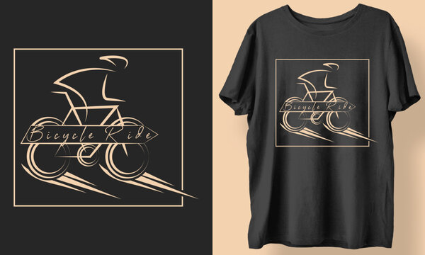 Bicycle T Shirt Design. Bicycle label t-shirt design. Cycle T Shirt Design.