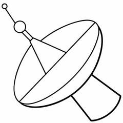 A simple drawing of a small Space Antenna line art vector