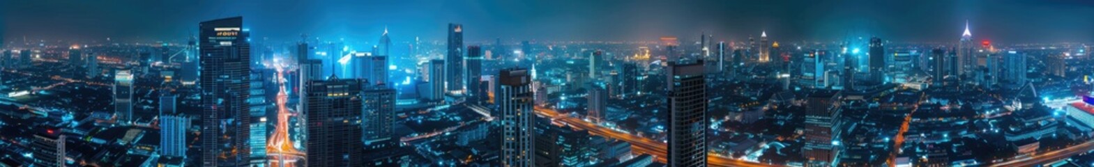 Fototapeta premium Nighttime View of the Bangkok Skyline
