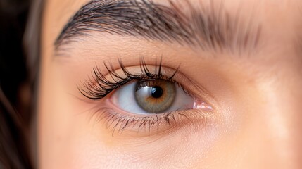 Obraz premium Close-Up View of A Person's Eye Highlighting Natural Beauty and Intricate Details in Morning Light