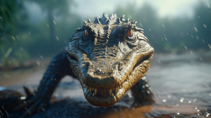 Obraz premium crocodile in the water