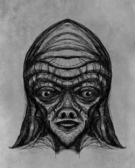Alien creature, sketch - digital painting © neurostructure