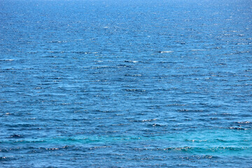 Blue surface of water at sea